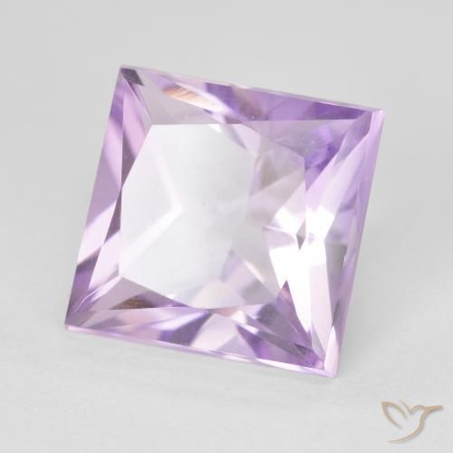 4.33 ct Violet Amethyst Stone, Natural Amethyst in Princess-Cut Shape for Sale