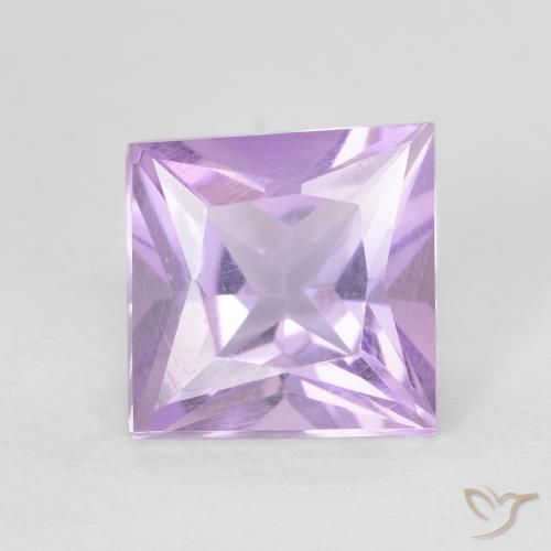 1.55ct Natural Medium Pink Violet Amethyst, Square, VVS