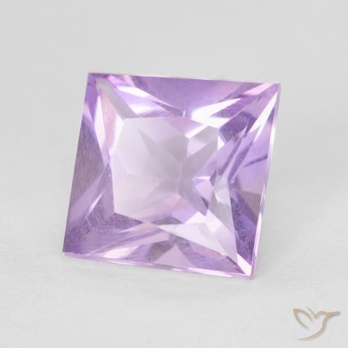 1.55 ct Violet Amethyst Stone, Natural Amethyst in Princess-Cut Shape for Sale