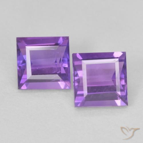 0.85 ct Square Cut Amethyst, 4.5 x 4.5 mm From Brazil, Photo A