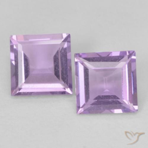 0.94 ct Square Cut Amethyst, 5 x 5 mm From Brazil, Photo A