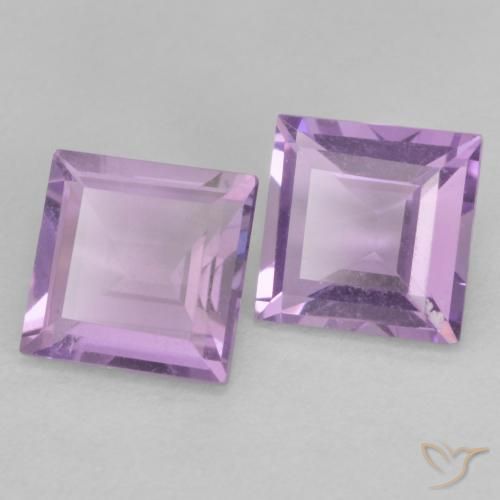 0.94 ctw Violet Amethyst Stones, Natural Amethyst in Square Facet Shape for Sale
