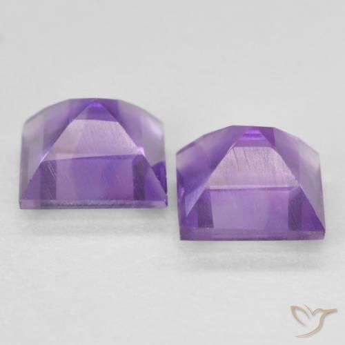 Amethyst Gemstones in 4.7 x 4.6 mm Size for Sale, Amethyst Stones in Intense Violet Color
