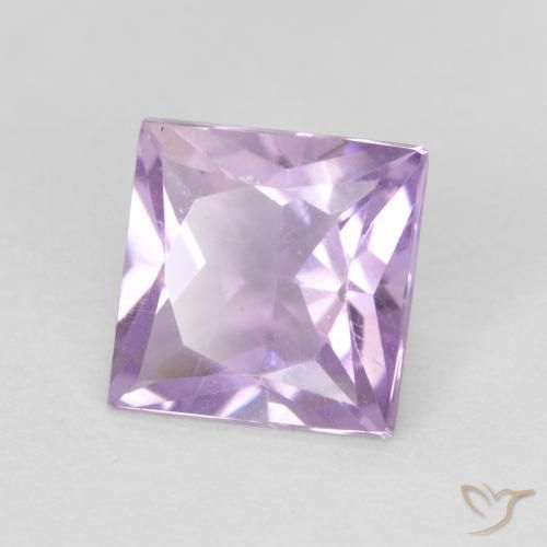 1.06 ct Violet Amethyst Stone, Natural Amethyst in Princess-Cut Shape for Sale