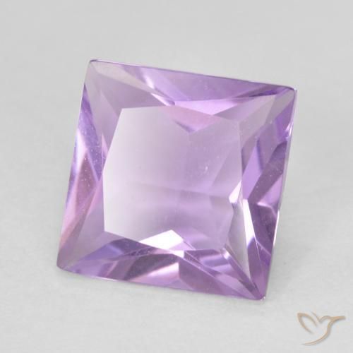 1.20 ct Violet Amethyst Stone, Natural Amethyst in Princess-Cut Shape for Sale