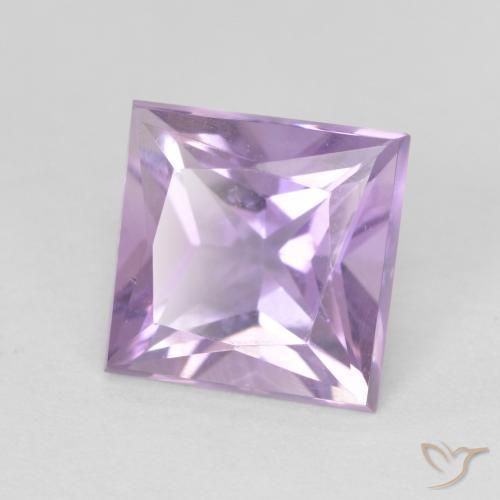 1.97 ct Violet Amethyst Stone, Natural Amethyst in Princess-Cut Shape for Sale