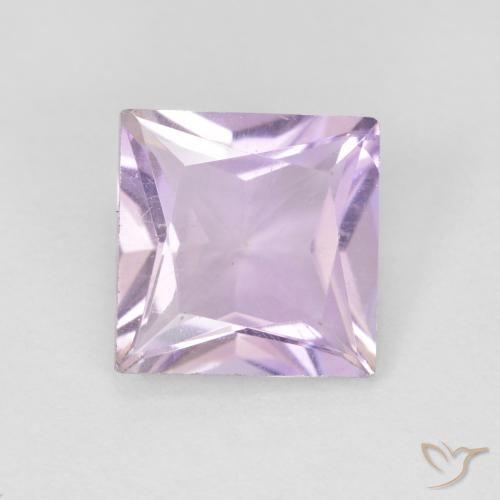 1.35ct Natural Light Pinkish Violet Amethyst, Square, VS