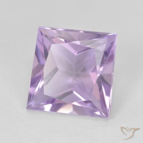 3.09 ct Violet Amethyst Stone, Natural Amethyst in Princess-Cut Shape for Sale