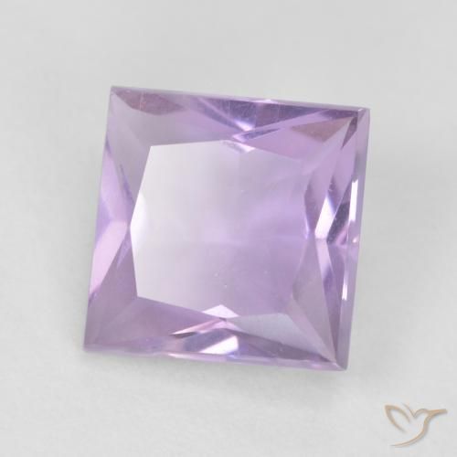 1.23 ct Violet Amethyst Stone, Natural Amethyst in Princess-Cut Shape for Sale