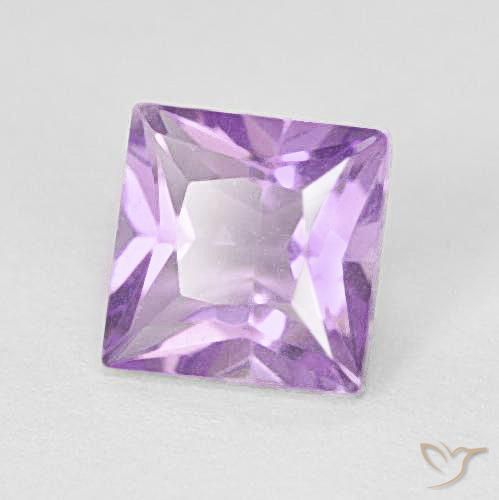 1.08 ct Violet Amethyst Stone, Natural Amethyst in Princess-Cut Shape for Sale