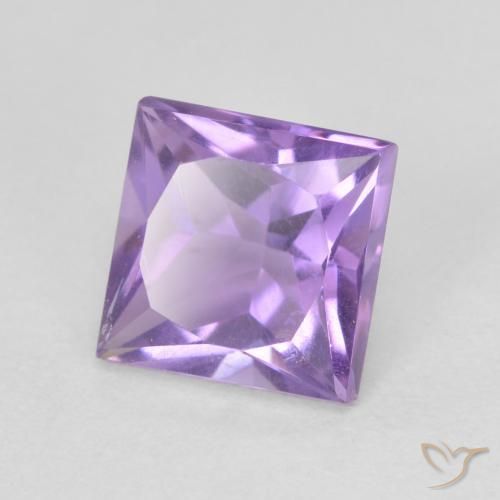 1.13 ct Violet Amethyst Stone, Natural Amethyst in Princess-Cut Shape for Sale