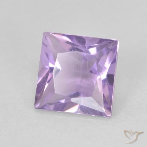 1.05 ct Violet Amethyst Stone, Natural Amethyst in Princess-Cut Shape for Sale