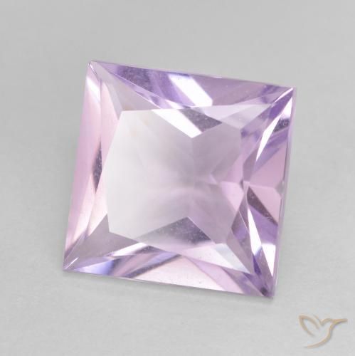 2.82 ct Violet Amethyst Stone, Natural Amethyst in Princess-Cut Shape for Sale