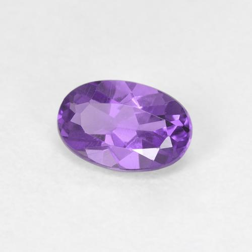 0.44 ct Violet Amethyst Stone, Natural Amethyst in Oval Facet Shape for Sale