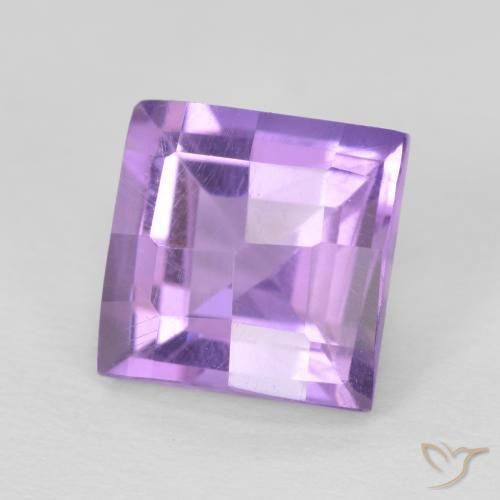 1.84 ct Violet Amethyst Stone, Natural Amethyst in Square Checkerboard Shape for Sale