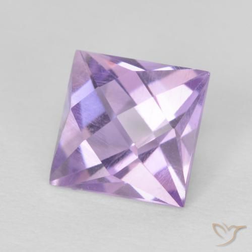 1.25 ct Violet Amethyst Stone, Natural Amethyst in Square Checkerboard Shape for Sale