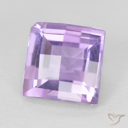 1.44 ct Violet Amethyst Stone, Natural Amethyst in Square Checkerboard Shape for Sale