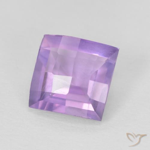 1.23 ct Violet Amethyst Stone, Natural Amethyst in Square Checkerboard Shape for Sale