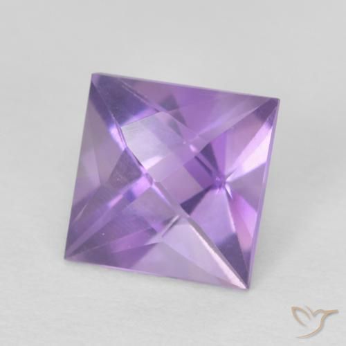 1.14 ct Violet Amethyst Stone, Natural Amethyst in Square Checkerboard Shape for Sale