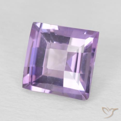 1.73 ct Violet Amethyst Stone, Natural Amethyst in Square Checkerboard Shape for Sale