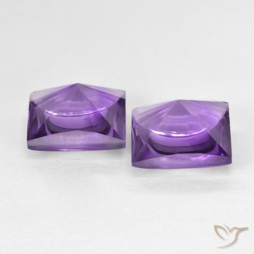 Amethyst Gemstones in 8 x 8 mm (calibrated) Size for Sale, Amethyst Stones in Medium Light-Violet Color