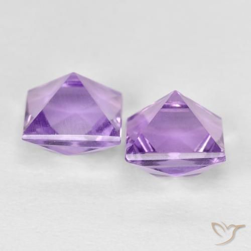 Amethyst Gemstones in 6 x 6 mm (calibrated) Size for Sale, Amethyst Stones in Pinkish Violet Color