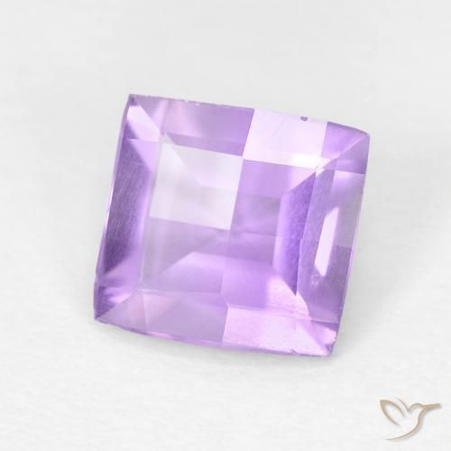1.08 ct Violet Amethyst Stone, Natural Amethyst in Square Checkerboard Shape for Sale