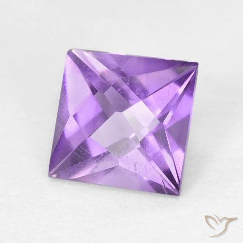 1.03 ct Violet Amethyst Stone, Natural Amethyst in Square Checkerboard Shape for Sale