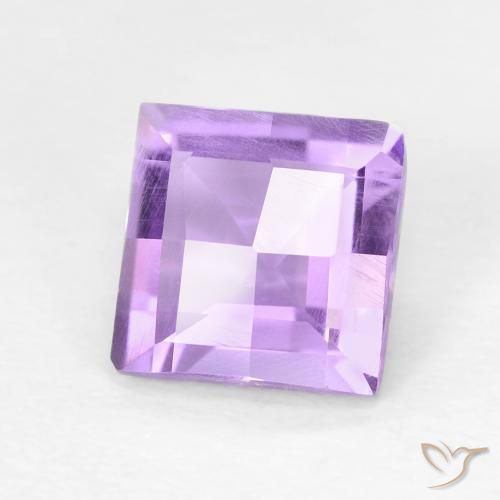 1.35 ct Violet Amethyst Stone, Natural Amethyst in Square Checkerboard Shape for Sale