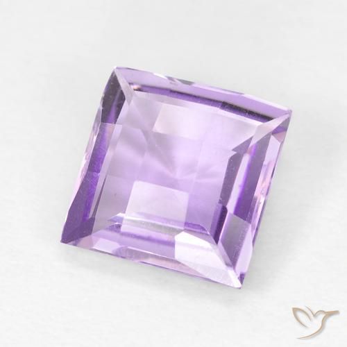 1.56 ct Violet Amethyst Stone, Natural Amethyst in Square Checkerboard Shape for Sale