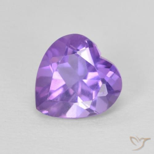 0.72ct Natural Medium Violet Amethyst, Heart, VS