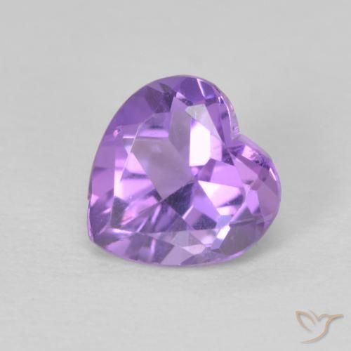 0.68 ct Heart Cut Amethyst, 6 x 6 mm From Brazil, Photo A
