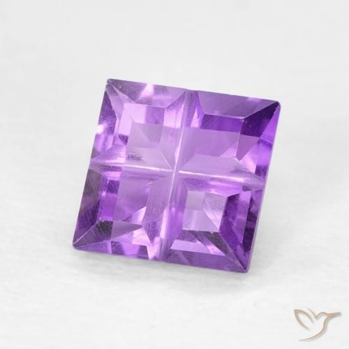 0.55 ct Violet Amethyst Stone, Natural Amethyst in Square Mixed-Cut Shape for Sale