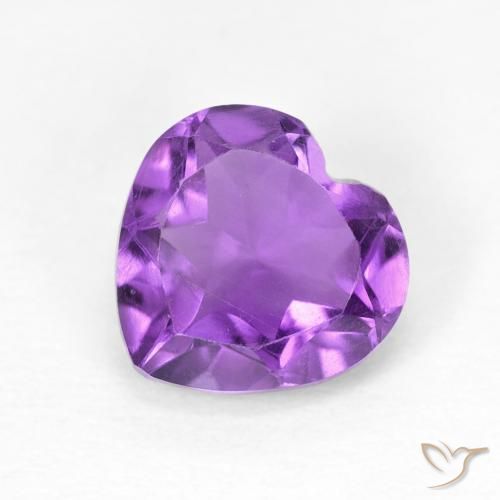 1.63 ct Heart Cut Amethyst, 8.1 x 7.9 mm From Brazil, Photo A