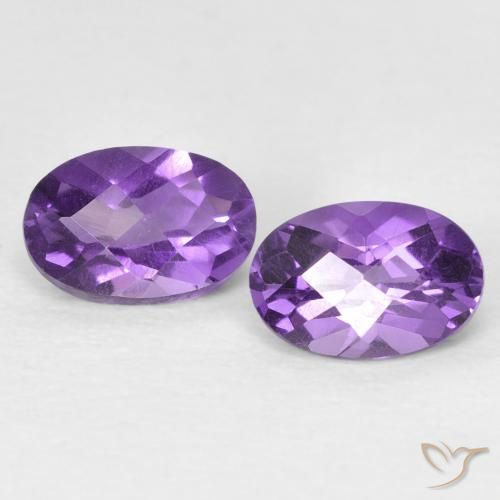 0.92 ct Oval Checkerboard Amethyst, 6.1 x 4.1 mm From Brazil, Photo A