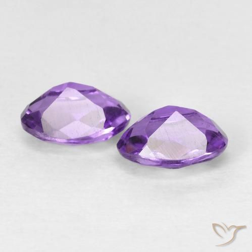 Amethyst Gemstones in 6 x 4 mm (calibrated) Size for Sale, Amethyst Stones in Deep Violet Color