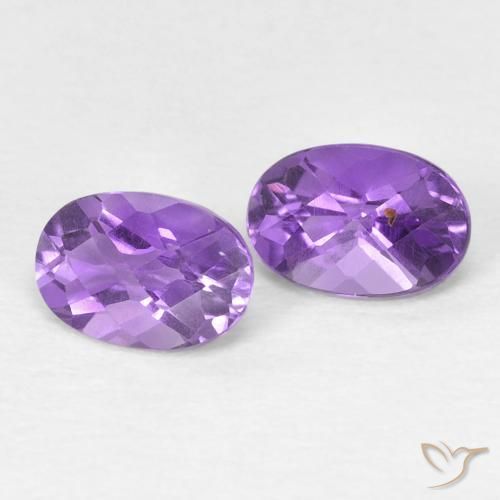 0.92 ct Oval Checkerboard Amethyst, 6 x 4.1 mm From Brazil, Photo A