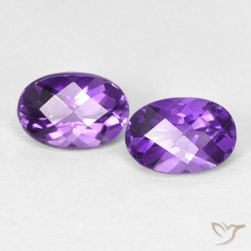 0.89 ct Oval Checkerboard Amethyst, 5.9 x 4.1 mm From Brazil, Photo A
