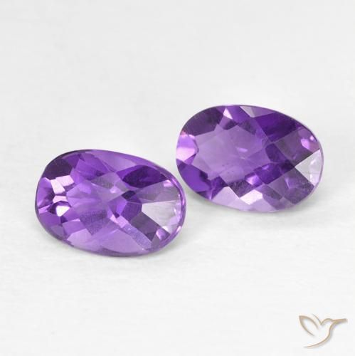 0.82 ct Oval Checkerboard Amethyst, 5.8 x 4 mm From Brazil, Photo A