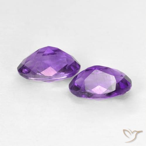 Amethyst Gemstones in 6 x 4 mm (calibrated) Size for Sale, Amethyst Stones in Medium Dark-Violet Color