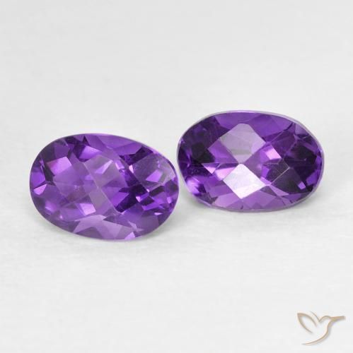 0.91 ct Oval Checkerboard Amethyst, 5.8 x 4.1 mm From Brazil, Photo A