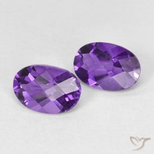 0.77 ct Oval Checkerboard Amethyst, 5.9 x 4 mm From Brazil, Photo A