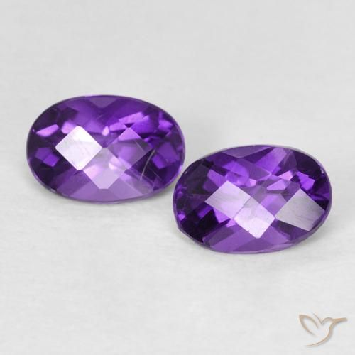 0.82 ct Oval Checkerboard Amethyst, 5.9 x 4 mm From Brazil, Photo A