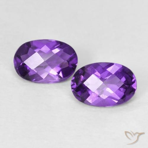 0.79 ct Oval Checkerboard Amethyst, 5.8 x 4 mm From Brazil, Photo A