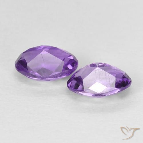 Amethyst Gemstones in 6 x 4 mm (calibrated) Size for Sale, Amethyst Stones in Intense Violet Color