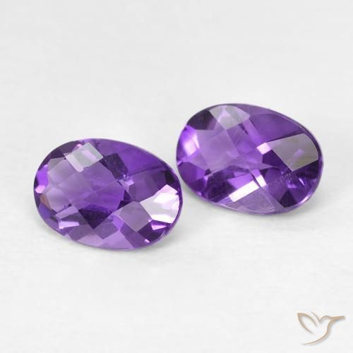 0.82 ct Oval Checkerboard Amethyst, 5.9 x 4.1 mm From Brazil, Photo A