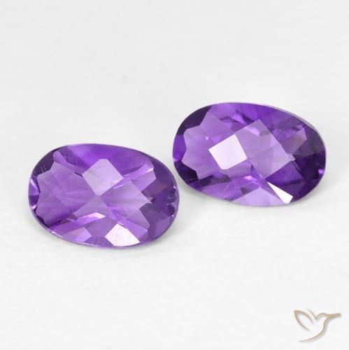 0.74 ct Oval Checkerboard Amethyst, 6 x 4 mm From Brazil, Photo A