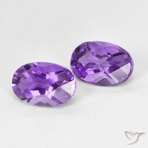 0.95 ct Oval Checkerboard Amethyst, 6 x 4 mm From Brazil, Photo A