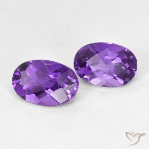 0.96 ct Oval Checkerboard Amethyst, 6.1 x 4.2 mm From Brazil, Photo A