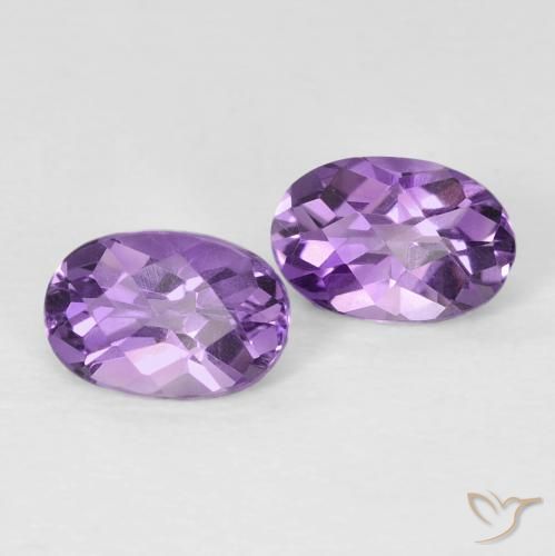 0.93 ct Oval Checkerboard Amethyst, 6.1 x 4.2 mm From Brazil, Photo A